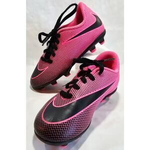 Nike JR Bravata II FG Soccer Cleats Black/Pink 844442-600 Size 11c